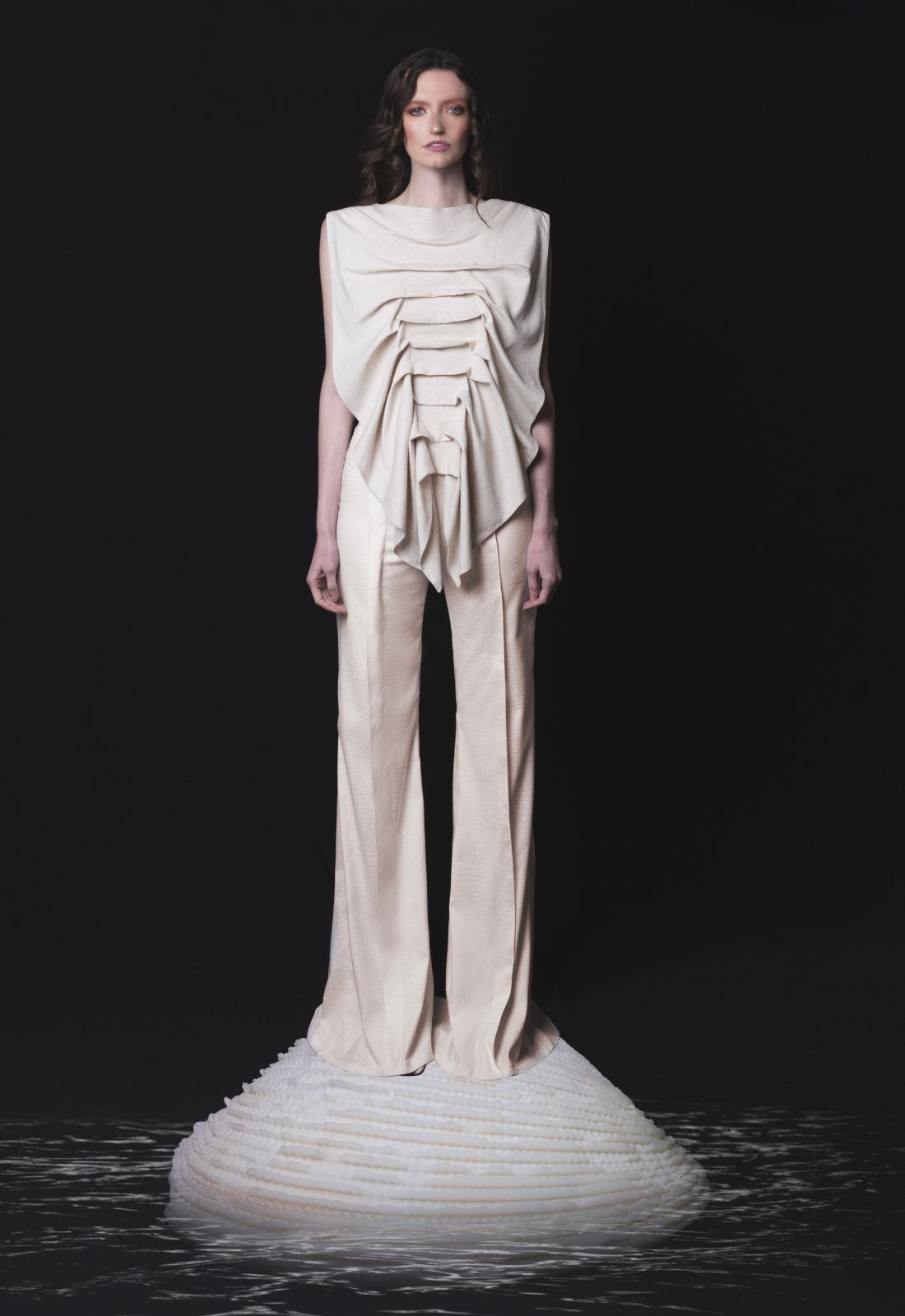 blusa mujer lino elegante cuello barco